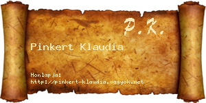 Pinkert Klaudia névjegykártya